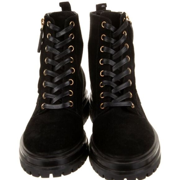Gianvito Rossi Turon black suede combat lug sole ankle boots Euro 36 US size 5 - Picture 4 of 17